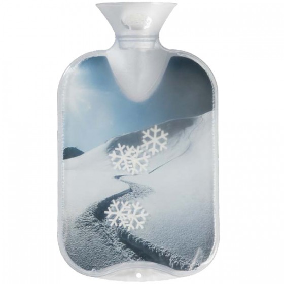 Warmwaterkruik - Transparant met sneeuwkristallen