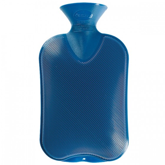 Warmwaterkruik - Dubbelzijdig geribbeld blauw