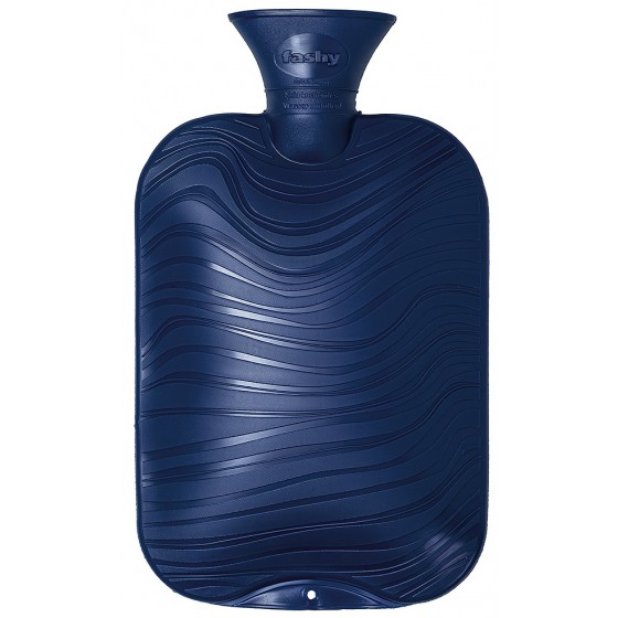 Warmwaterkruik - Wave patroon parelmoer marine blauw