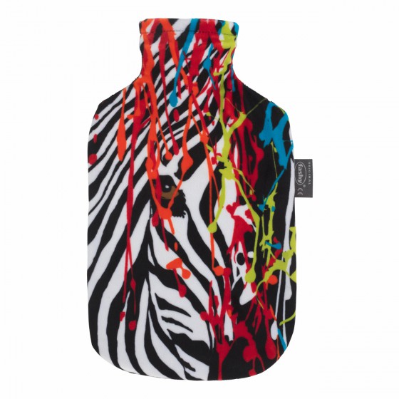 Warmwaterkruik - Met zachte hoes kleur zebra