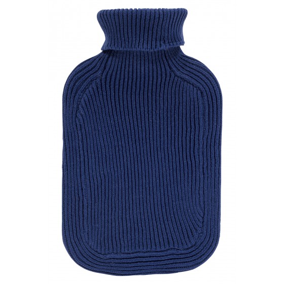 Warmwaterkruik - Met marine blauw gebreide hoes