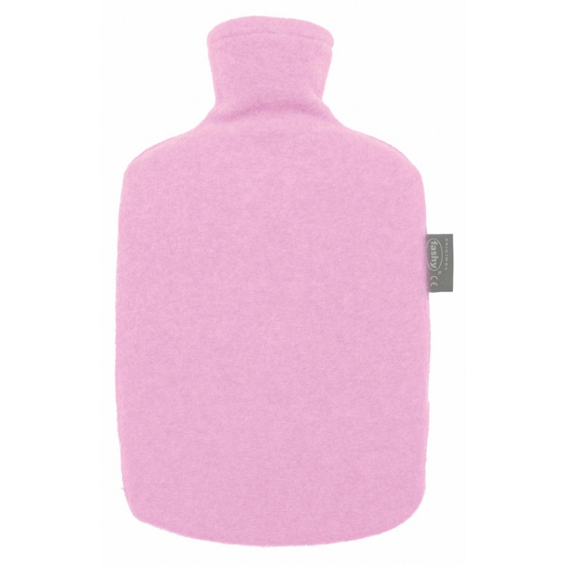 Warmwaterkruik Met fleece hoes eco roze | Zachte Kruikwinkel.nl